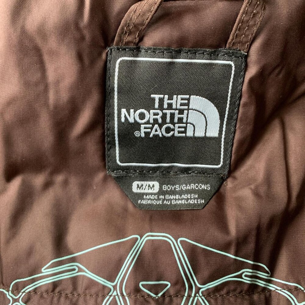 The North Face Boys Ski Jacket – Brown Hooded Insulated (Size M) - Picture 6 of 8
